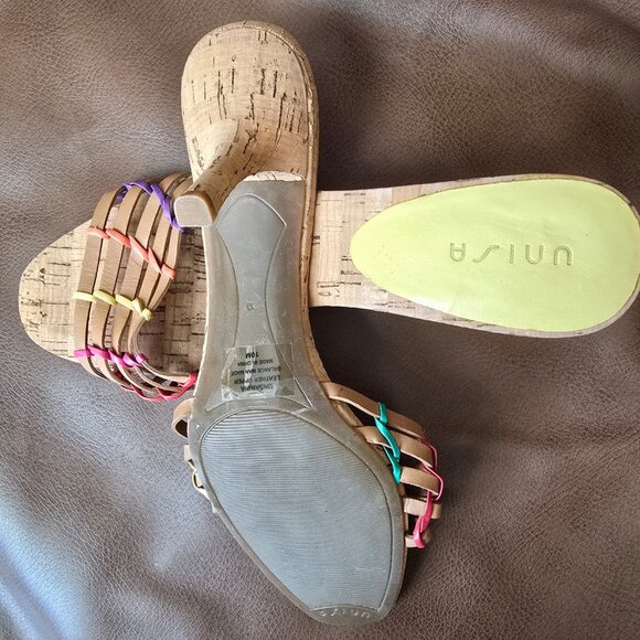 UNISA ladies cork heel sandals - Picture 2 of 3